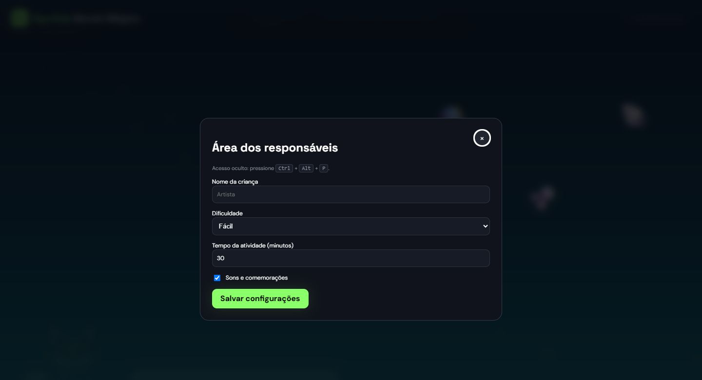 Área dos responsáveis do Sys Kids